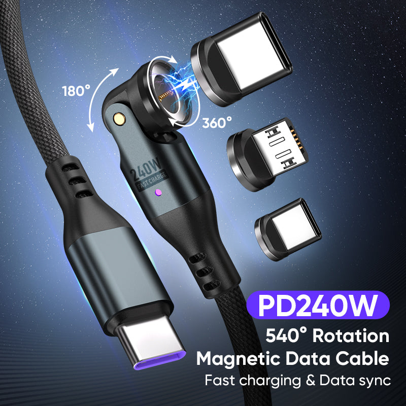 Orion Max 240W Type C. Swivel and pivot - 1m Data/Charge Magnetic Cable.