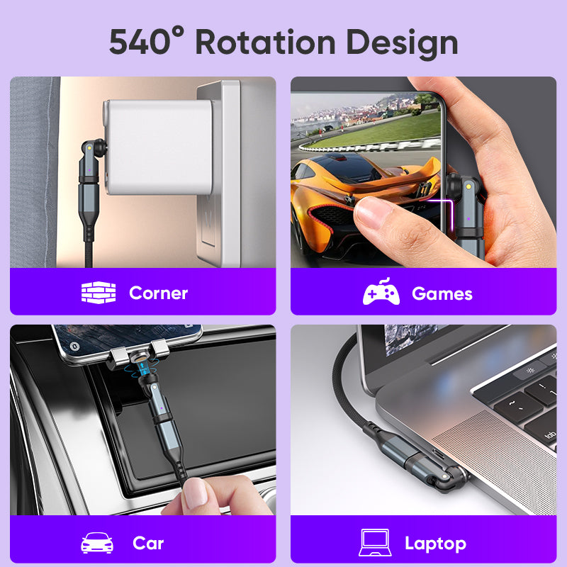 The Astra USB C Magnetic Adapter 180 Degree 240W PD Swivel Magnet Charging Adapter