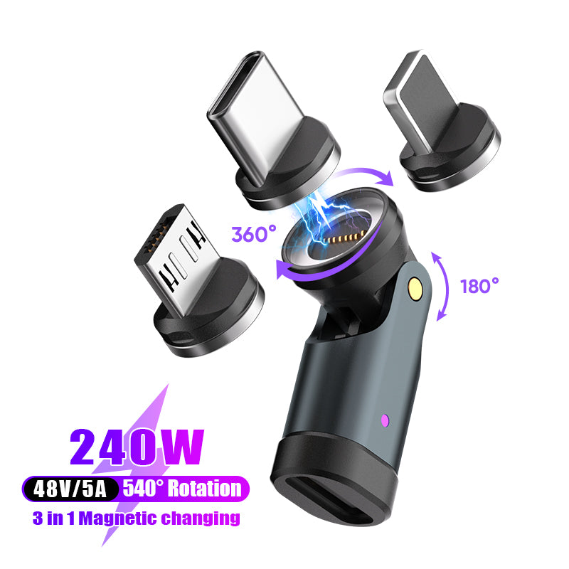 The Astra USB C Magnetic Adapter 180 Degree 240W PD Swivel Magnet Charging Adapter