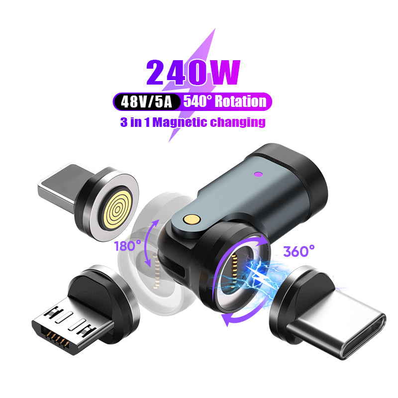 The Astra USB C Magnetic Adapter 180 Degree 240W PD Swivel Magnet Charging Adapter
