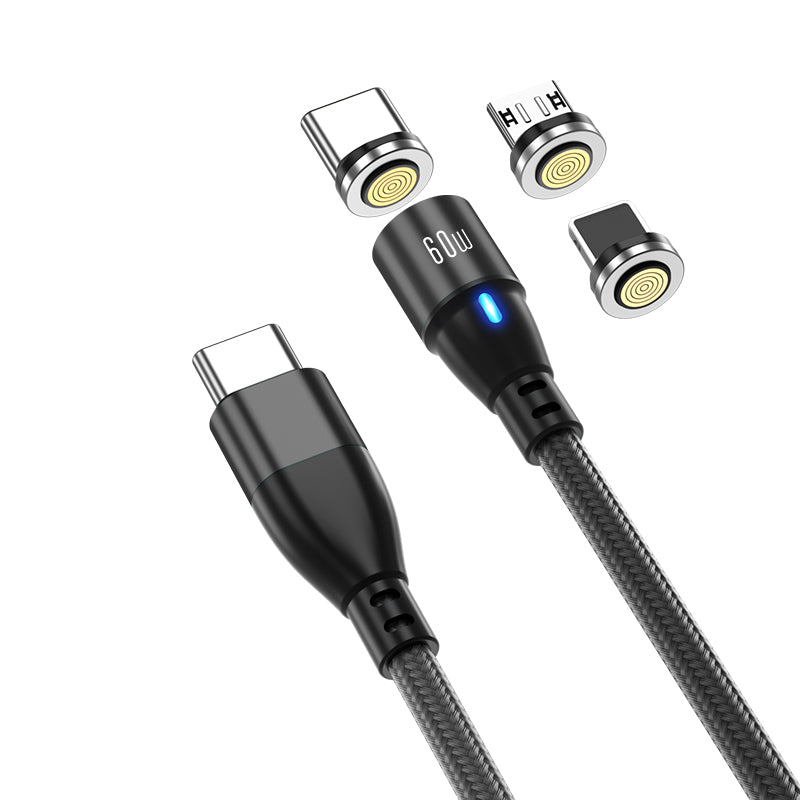 Super Nova Type C. 2m - 100W Data/Charge Magnetic Cable. Fast Charging Capable plus Type A adapter
