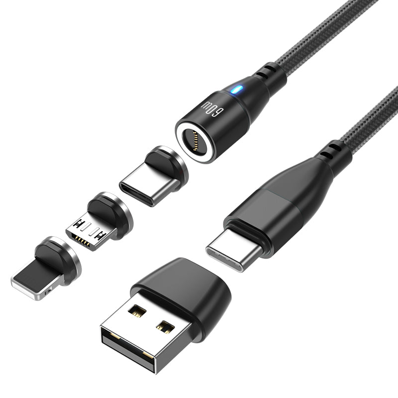 Super Nova Type C. 1m - 60W Data/Charge Magnetic Cable. Fast Charging Capable plus Type A adapter