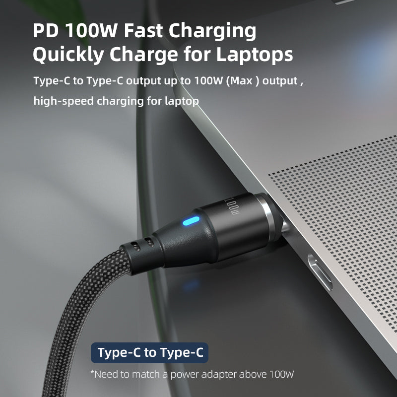 Super Nova, Type C. 2m - 100W Data/Charge Magnetic Cable. Fast Charging Capable.