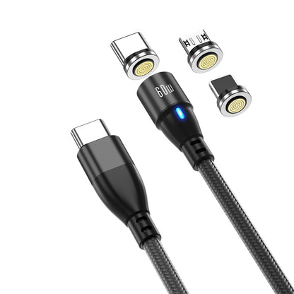 Super Nova Type C. 2m - 100W Data/Charge Magnetic Cable. Fast Charging Capable plus Type A adapter