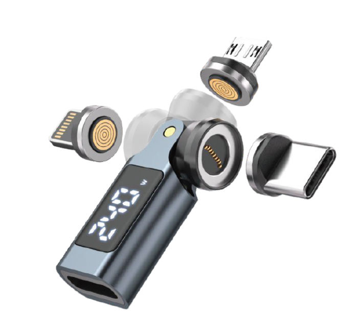 The DigiAstra USB C Magnetic Adapter Digital Display 180 Degree 240W PD Swivel Magnet Charging Adapter