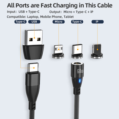 Super Nova, Type C. 1m - 60W Data/Charge Magnetic Cable. Fast Charging Capable.