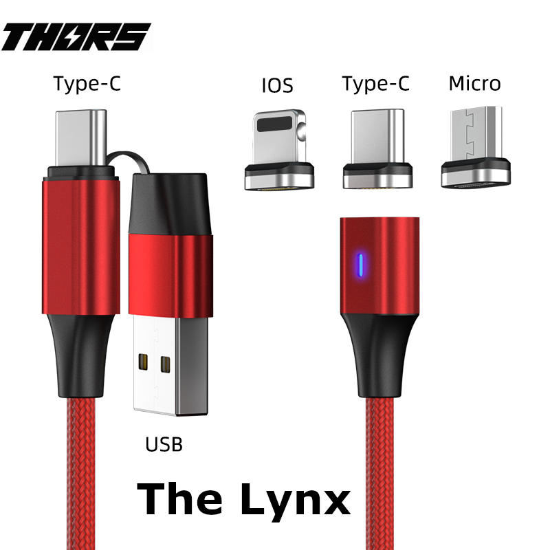The Lynx 2m - 60w Fast Charging/Data cable - 6 in 1 - Type A/Type C