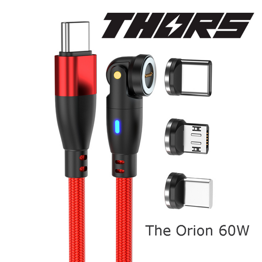 Orion Type C. Swivel and pivot - 1m - 60W Data/Charge Magnetic Cable. Fast Charging Capable